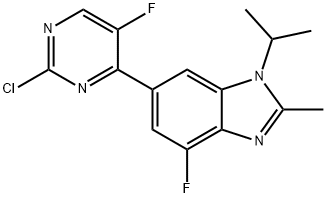 6-(2-Chloro-5-fluoro-4-pyrimidinyl)-4-fluoro-2-methyl-1-(1-methylethyl)-1H-benzimidazole