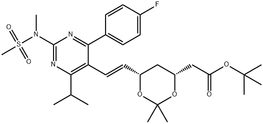 tert-Butyl 6-[(1E)-2-[4-(4-fluorophenyl)-6-(1-methylethyl)-2-[methyl(methylsulfonyl)amino]-5-pyrimid