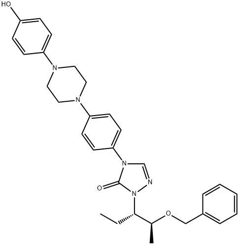 2-[(1S,2S)-1-Ethyl-2-benzyloxypropyl]-2,4-dihydro-4-[4-[4-(4-hydroxyphenyl)-1-piperazinyl]phenyl]-3H