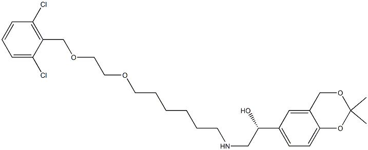 (1R)-2-[[6-[2-[(2,6-Dichlorobenzyl)oxy]ethoxy]hexyl]amino]-1-(2,2-dimethyl-4H-1,3-benzodioxin-6-yl)e